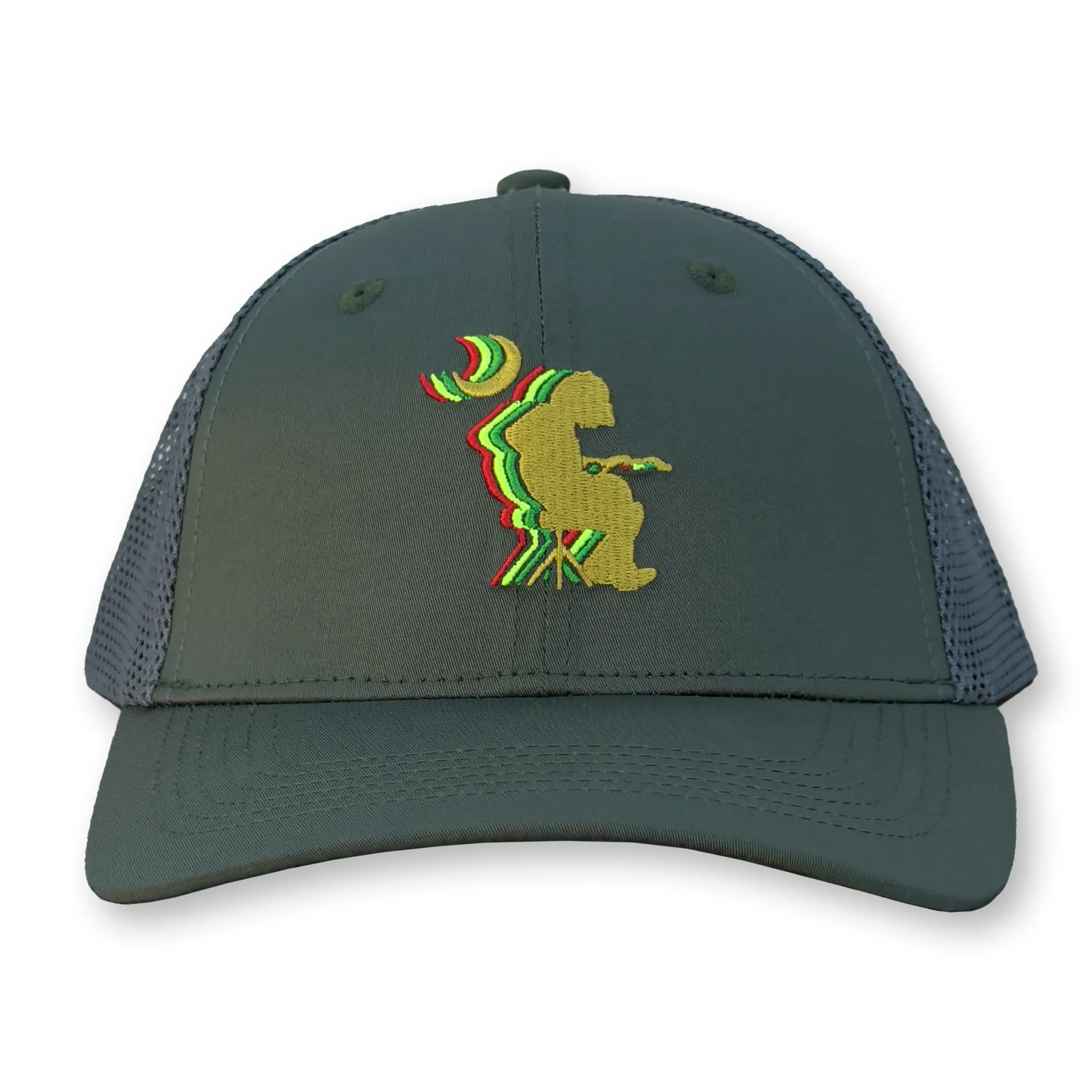 Widespread Panic Mikey Trucker Hat / Chermula Polycotton Blend with Smoke Mesh and Chartreuse Mikey